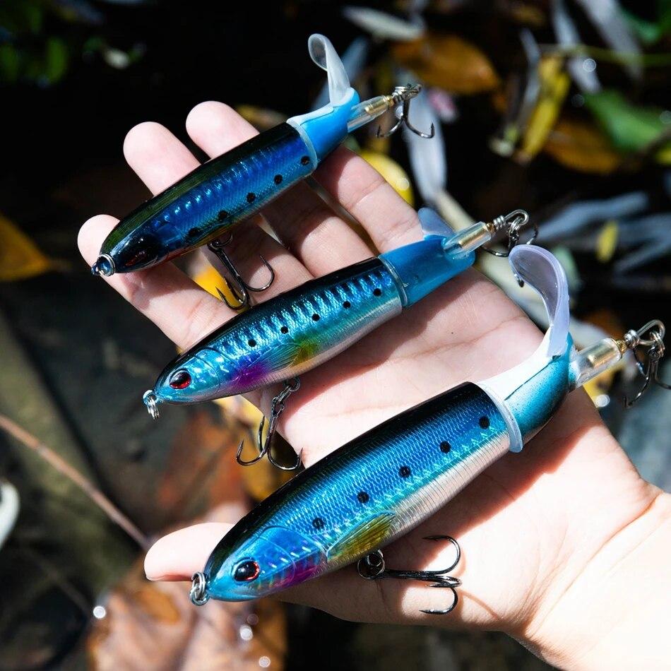 Whopper Popper Lure Pencil Propeller Bait Topwater FIshing Lure Blowups Baits Rotating Tail Fishing Tackle Crankbait Wobblers Hard Bait Lure Tractor