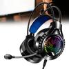 Проводная компьютерная гарнитура 7.1-канальный звук Регулируемое оголовье Мягкие амбушюры Двойной 3,5 мм и USB RGB Компьютерная игровая