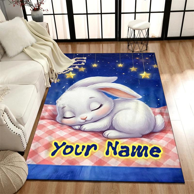 1PC Custom Name "Nighttime Dreamscape" Theme Floor Mat Ideal for Living Room, Game Rooms, Office, Bedroom,Floor Mat Playful Design