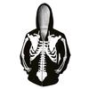 Весна Осень Новая Мужская Одежда 3D Цифровой Человеческий Скелет Узор Принт С Капюшоном Свитер Мужская Повседневная Куртка Пальто
