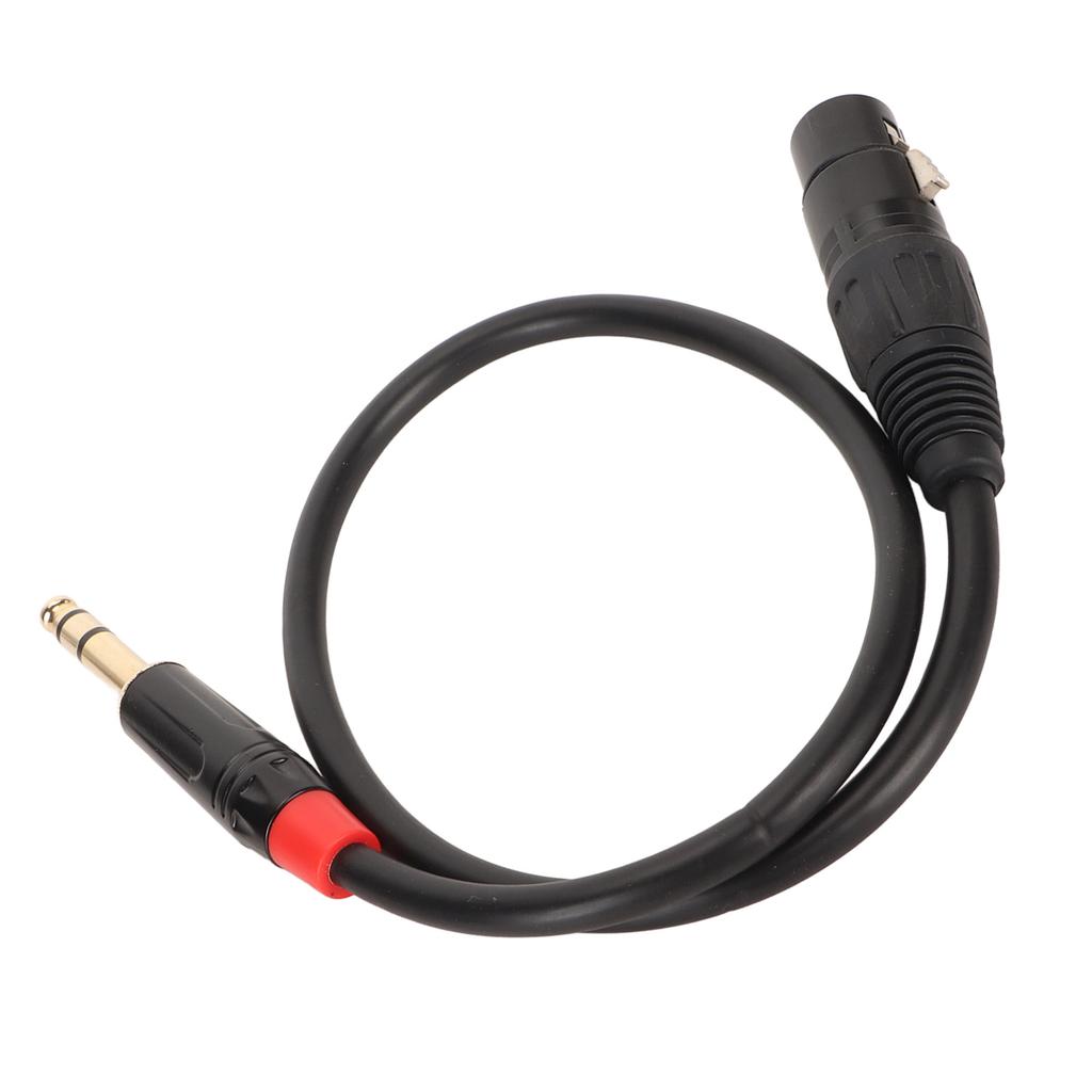 XLR Female to TRS Cable 3 Pin XLR to 1 4in TRS Stereo Plug Balanced Interconnect Cable 0.5m