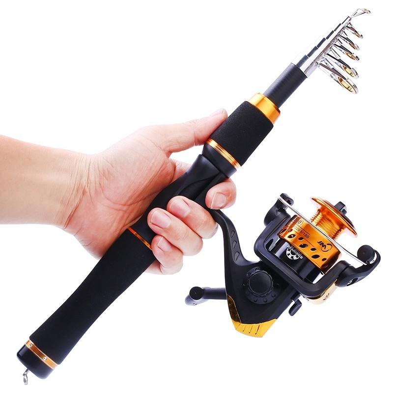 Рыболовный спиннинг, катушка, комплект снастей, леска, крючки, наживки, набор резинок, детские рыболовные снасти