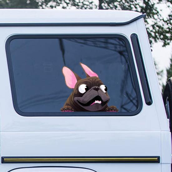 3D прекрасный мультяшный автомобиль, окно, собака, автомобильный Стайлинг, наклейки, украшения