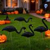 2Pcs/Set Simulation Flamingo Garden Stake Decoration Weather-proof Indoor Outdoor Yard Lawn Patio Pathway Glow-in-the-dark Skeleton Flamingo