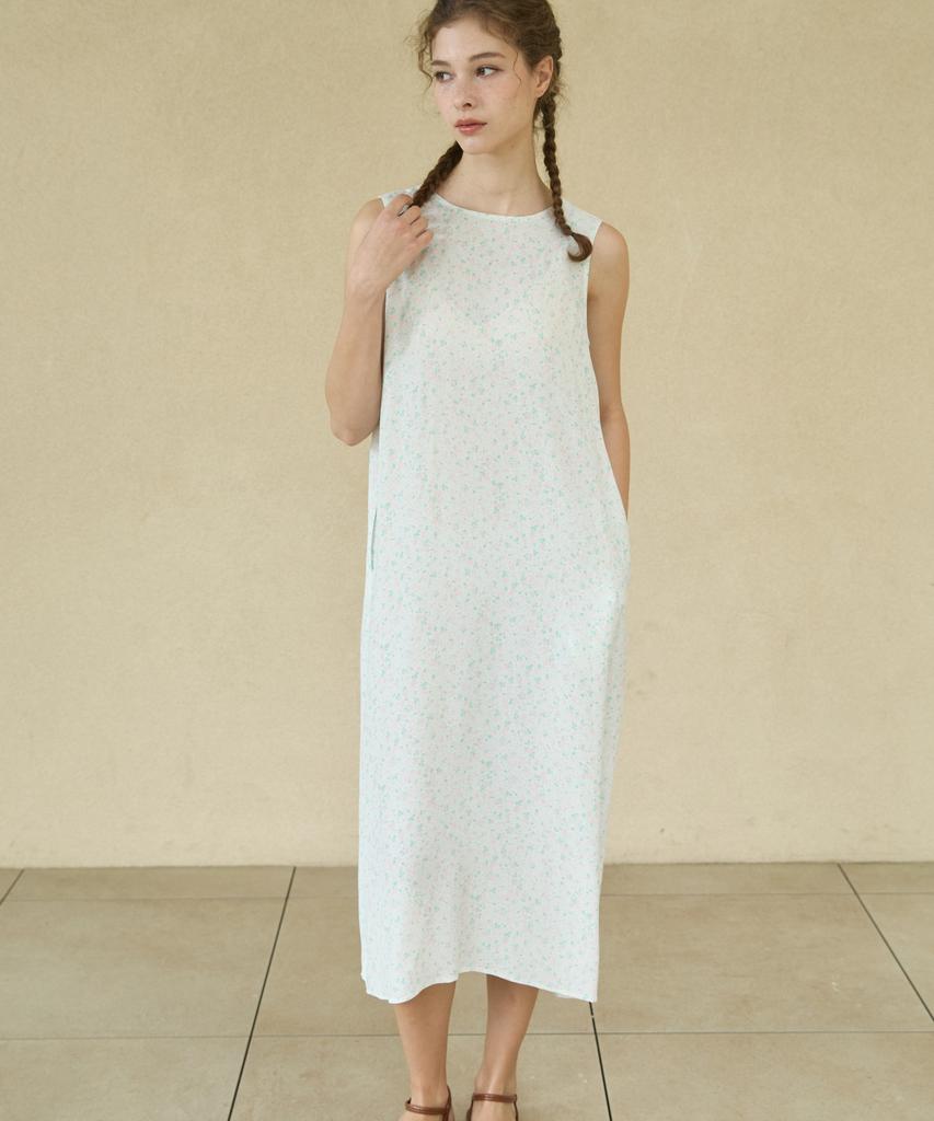 Wioi Floral String Sleeveless Dress_White