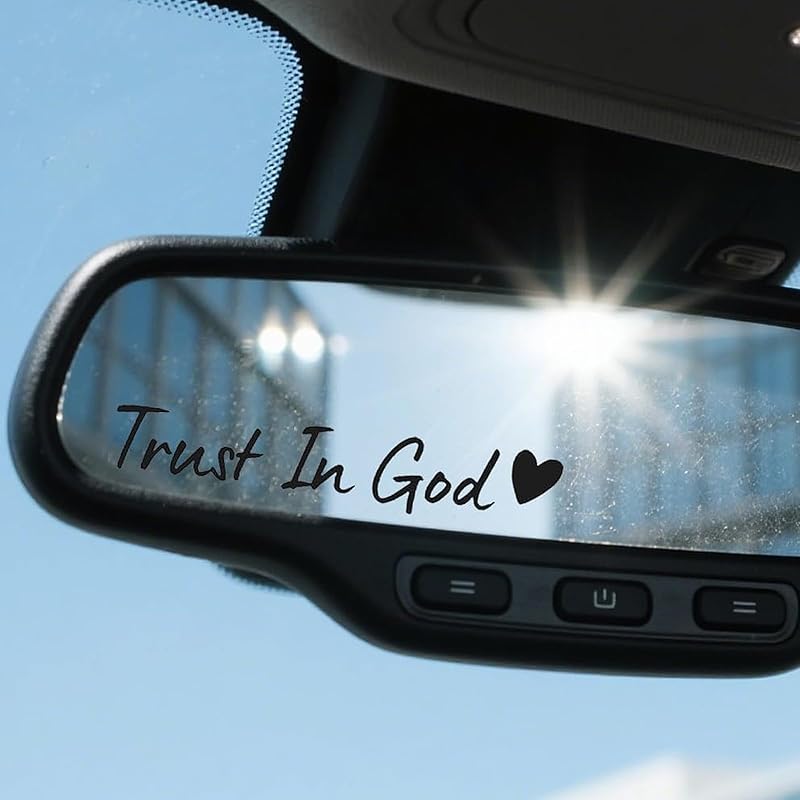 4PCS Car Stickers,Car Accessories Trust in God Rearview Mirror Sticker,Auto Stickers and Decals,Auto Decals for Women,Trust in God Mirror