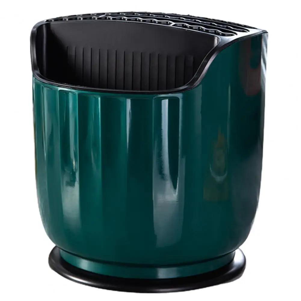 360 Degrees Rotating Knife Holder Multi-Function Utensil Holder Knife Block Flatware Drainer Storage Box Spoon Fork for Kitchen