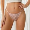 Temu Трусики-стринги с низкой посадкой, кружевной отделкой, однотонные, прозрачные, сексуальные для женщин