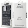 Dkny Leather Mono Stripe & Metal Logo Case For Iphone 14 Pro Max - Black