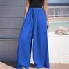 Женские брюки большого размера с широкими штанинами, свободные, на кулиске, повседневные и модные