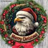 Merry Christmas Wooden Sign with Eagle Pattern - Navidad Sign for Porch Front Door Wall Hanging Decor - Ideal Christmas Decoration