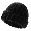 Women Winter Hat Fuzzy Faux Fur Brimless Solid Color Dome Windproof Warmth Sun Protection Knitted Cap Outdoor Travel Headwear