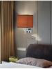 European LED Wall Lamp with USB: Dimmable Fabric Bedside Light for Bedrooms