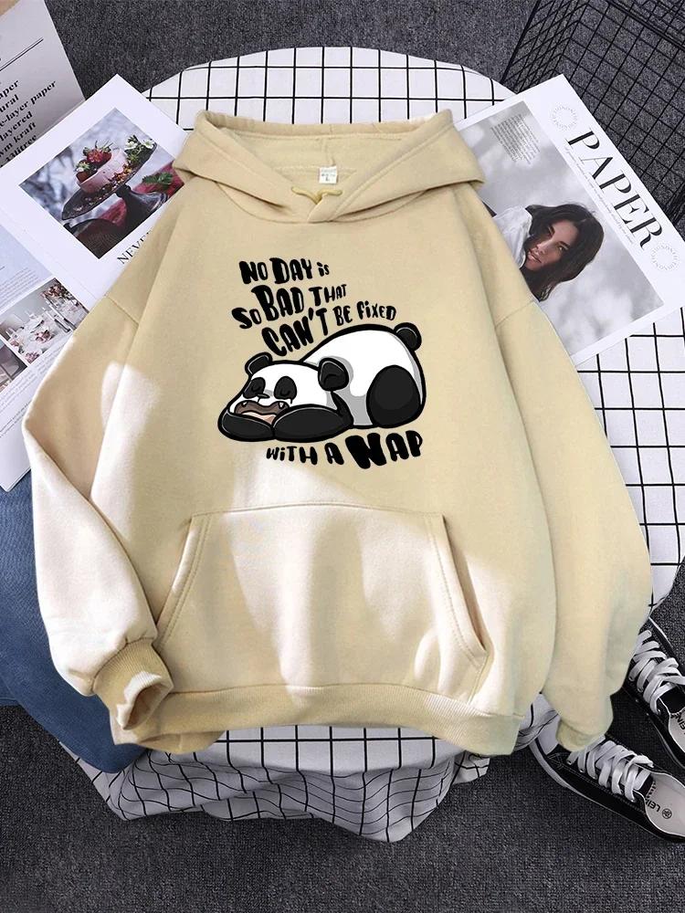 Пуловер для женщины Мода Корейский Худи с круглым вырезом Женский Принт Спящей Панды Новый Женский Свитшот Теплый