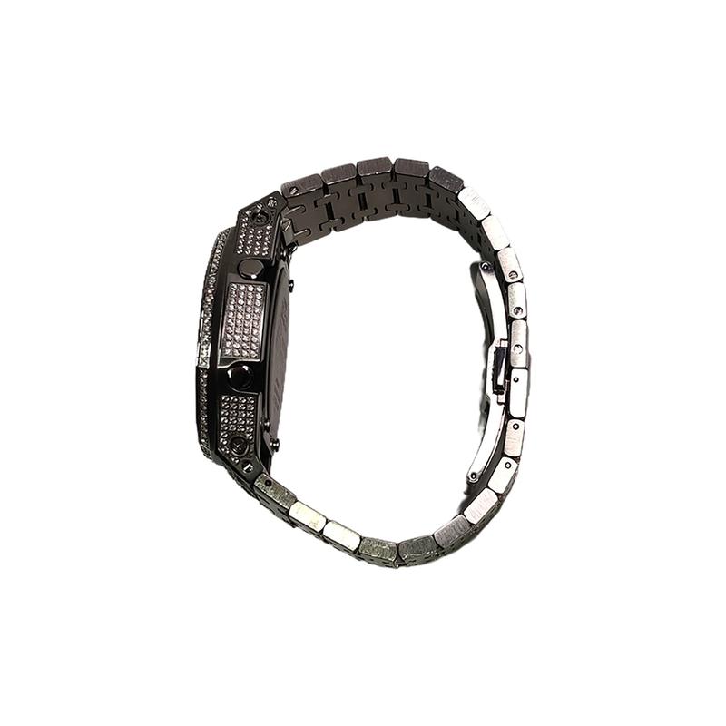 Casio Индивидуальные часы, модифицированная серия Farm Oak, серебристый корпус из нержавеющей стали с инкрустацией бриллиантами, GA-2100-1A, класс модификации JingDianHuaZuanHuiWuShi