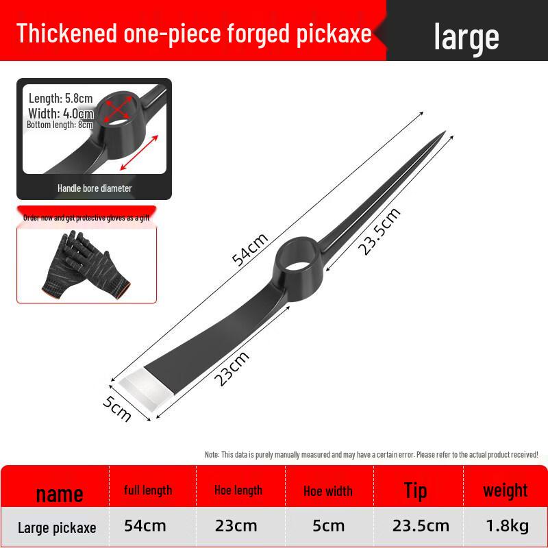 Heavy-Duty Forged Steel Pickaxe
