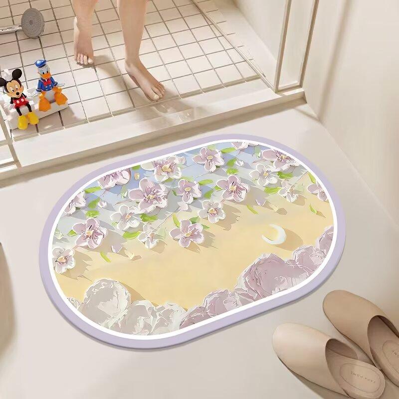Bathroom floor mat, diatom mud water-absorbing non-slip mat at the door of the bathroom, foot mat, entrance door mat