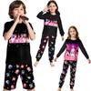 KPop Demon Hunters Autumn Winter Cute Cartoon Children's Long Sleeved Home Clothes Soft Comfortable Pajama Set