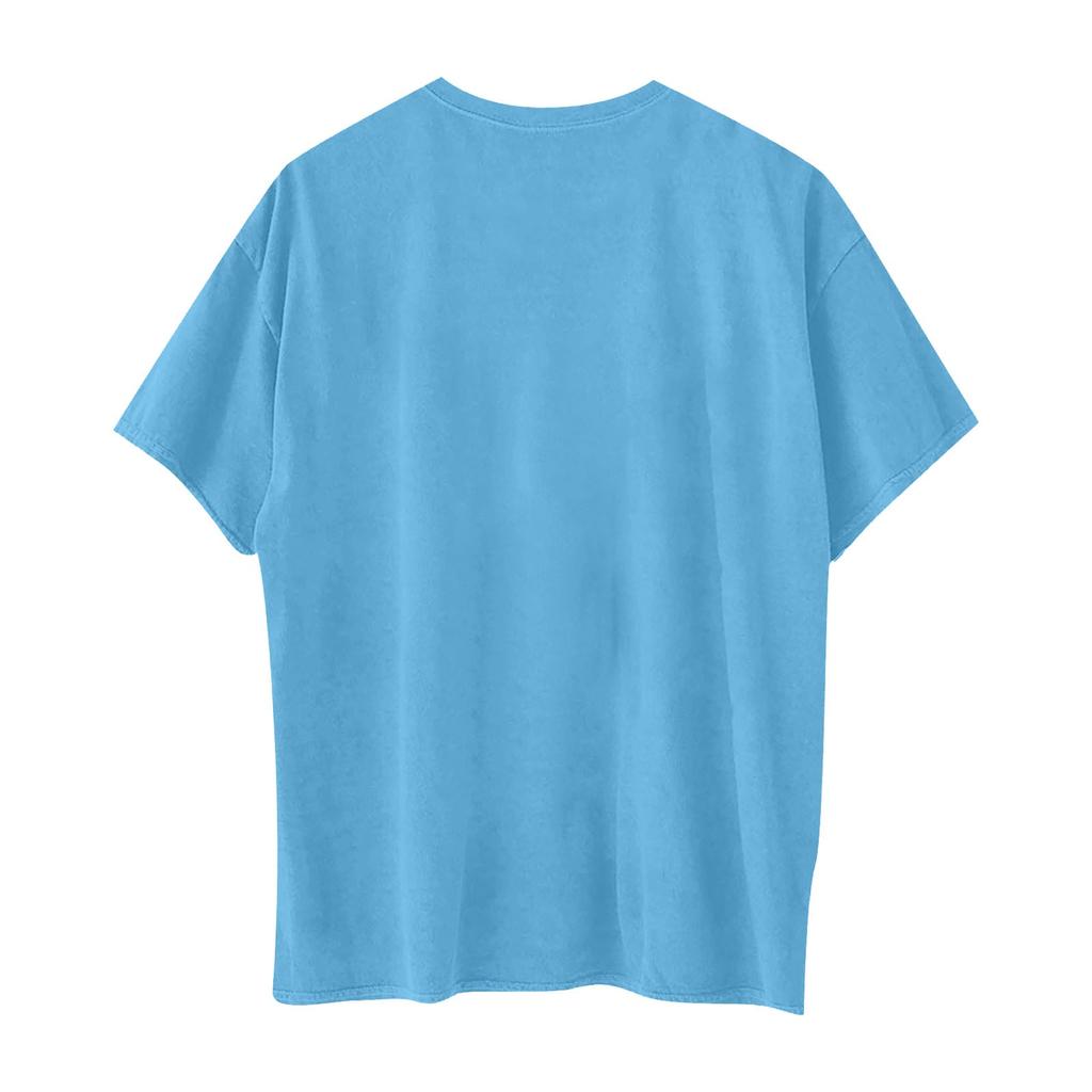 Унисекс Повседневный свободный принтованный свитер с круглым вырезом и коротким рукавом