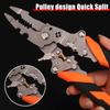 High-carbon Steel Wire Stripping Pliers Foldable 12 In 1 Wire Stripping Tool Non-Slip Comfortable Electrician Crimpe Pliers