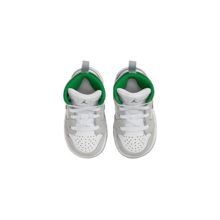 Air Jordan 1 Mid SE TD Grey Pine Green Детские кроссовки Белые светло-дымчато-серые DC7250-103