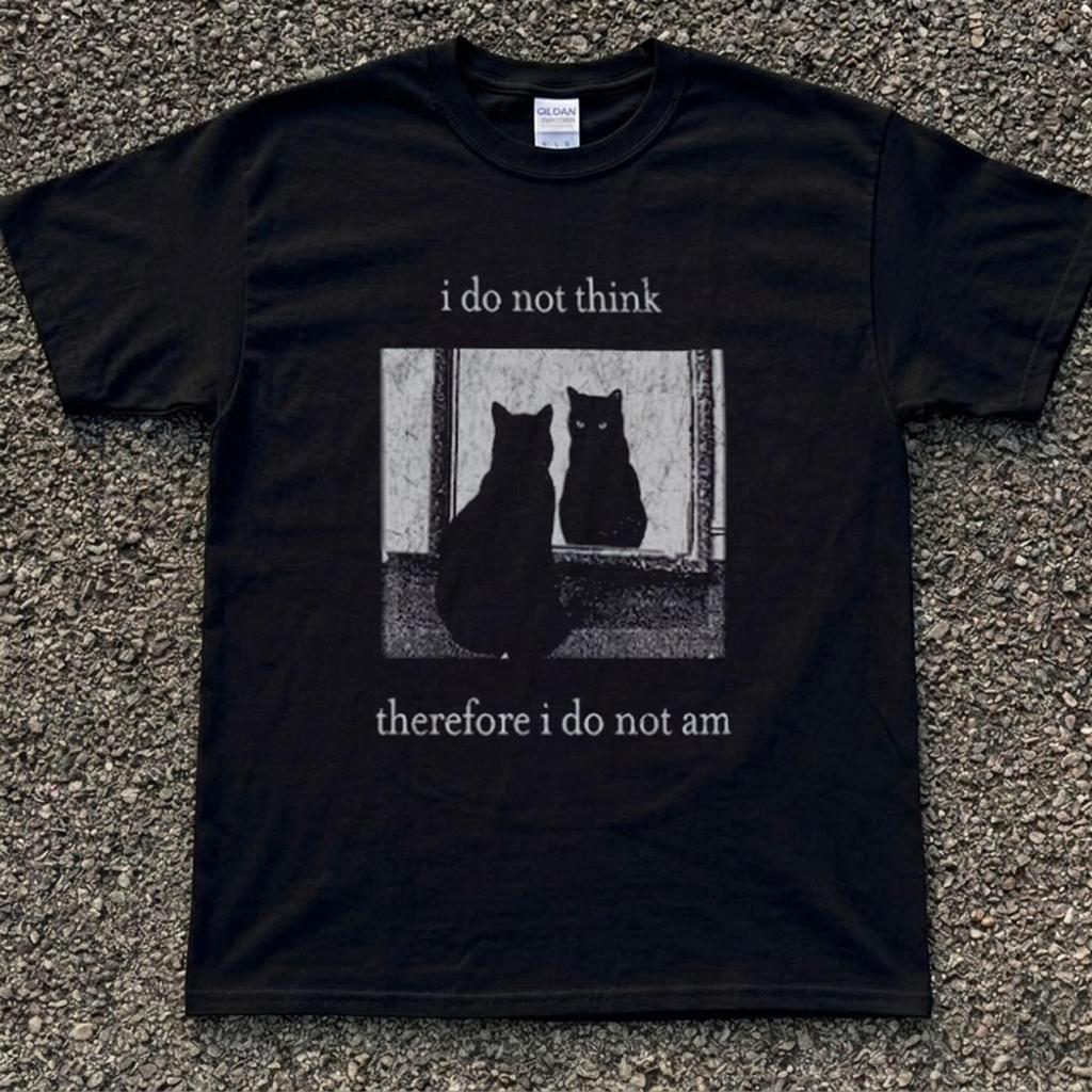 I Do Not Think Cat Shirt, Grunge Retro Goth Tee unisex shirt