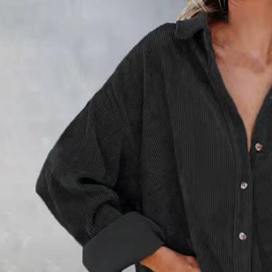 Однобортная женская рубашка с отложным воротником и длинными рукавами, весенне-осенняя лоскутная цветная повседневная вельветовая рубашка, женская одежда