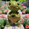 Resin Miniature Turtle Figurine Weatherproof Garden Turtle Ornament  For Pond Yard Porch