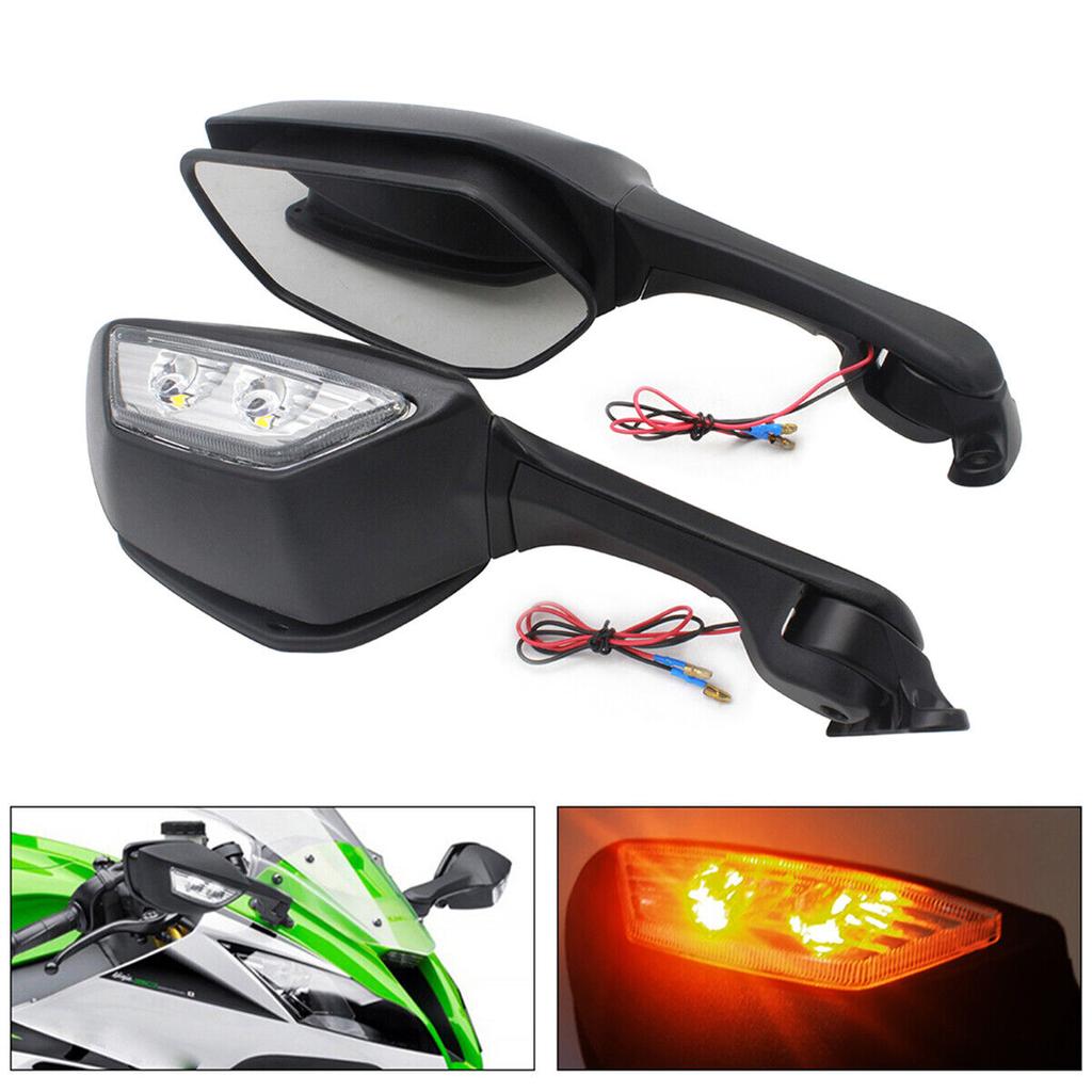 1 Pair For KAWASAKI NINJA ZX10R ZX-10R ZX 10R 2011-2015 Motorcycle Mirror LED Turn Light Signals Moto Rearview Mirrors