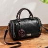 New Style PU Leather Shoulder Bag Solid Color Small Flower Pendant Leather Handbag Straddle Bag Women Use