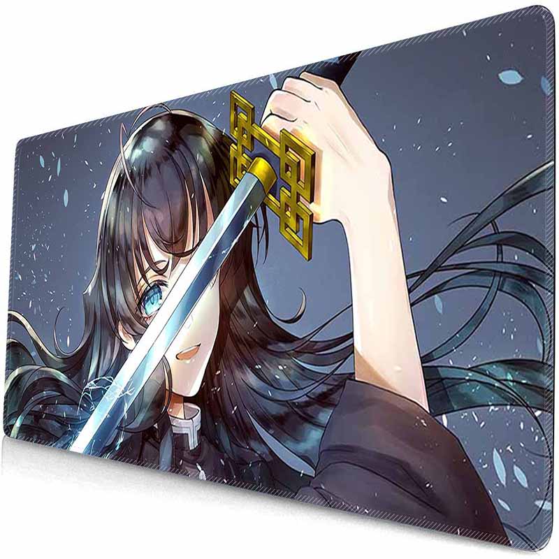 Anime Grils MouseMat Overwatch Gamer Cool Mouse Pad D_Demon Slayer Gamer Cabinet Large Non-Slip Mousepad XXL Keyboard Mat
