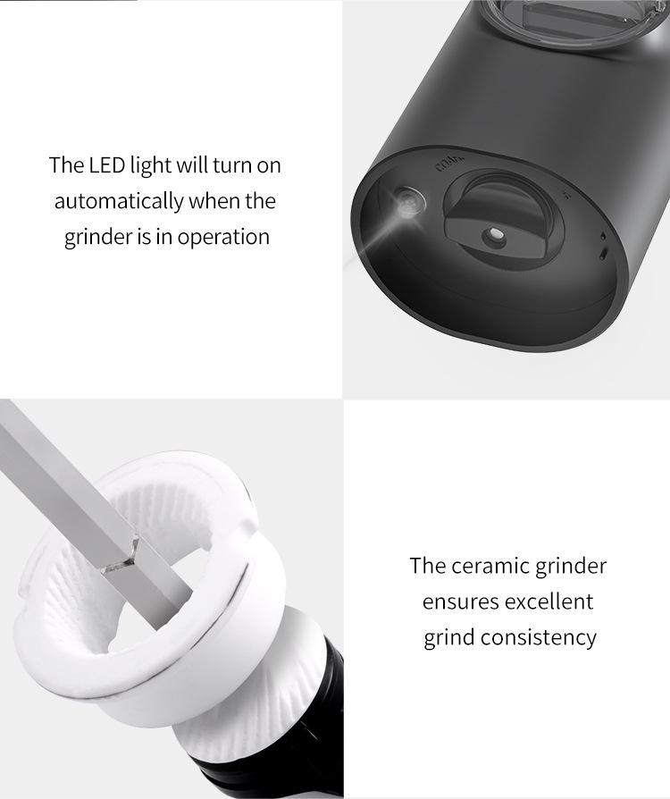 Gravity-Sensing Electric Pepper & Salt Grinder for Household Use