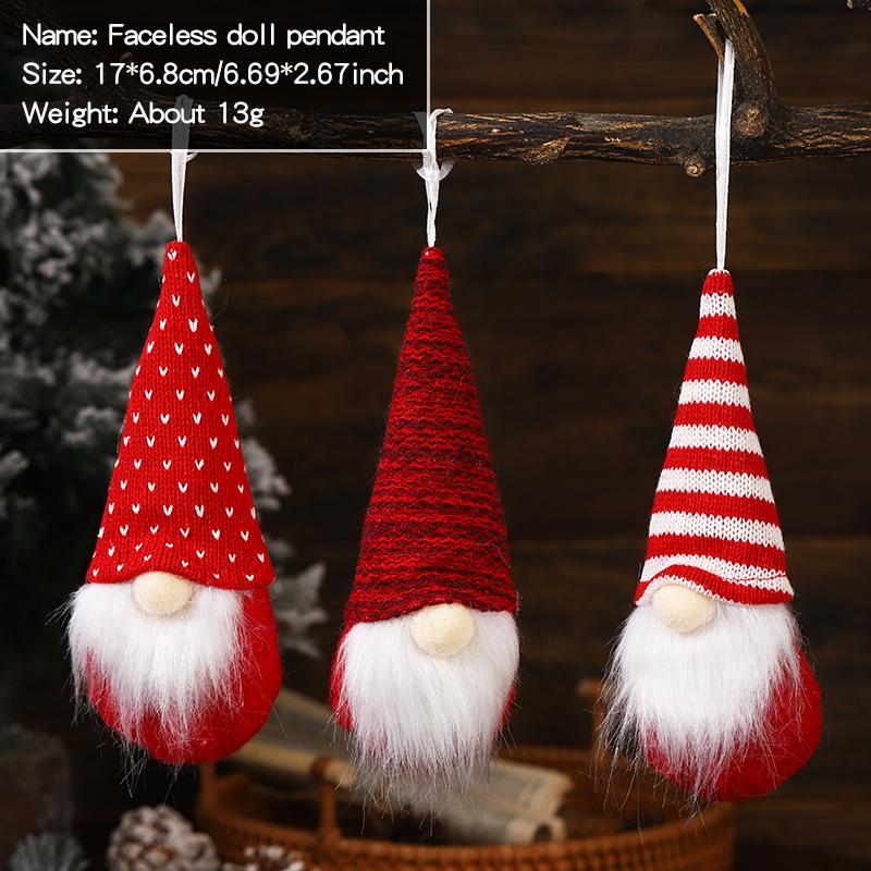 Рождественские украшения Вязаная подвеска Рождественская подвеска Безликая кукла гном старик подвеска Рождественская елка подвеска