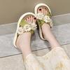 2025 новые крутые тапочки женские летние модные цветы для ношения с юбками тапочки для беременных на толстой подошве для пляжа