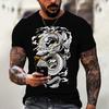 Men's T Shirt Dragon Design Print Summer Fashion Casual Short Sleeve Tee Daily Street Clothing Oversized O-Neck Pullover T-Shirt
