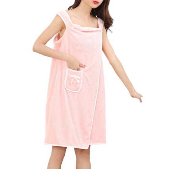 Носимое банное полотенце, мягкое, с высокой водопоглощающей способностью, коралловый флис, женское полотенце для ванной комнаты, полотенце для душа, ежедневное использование