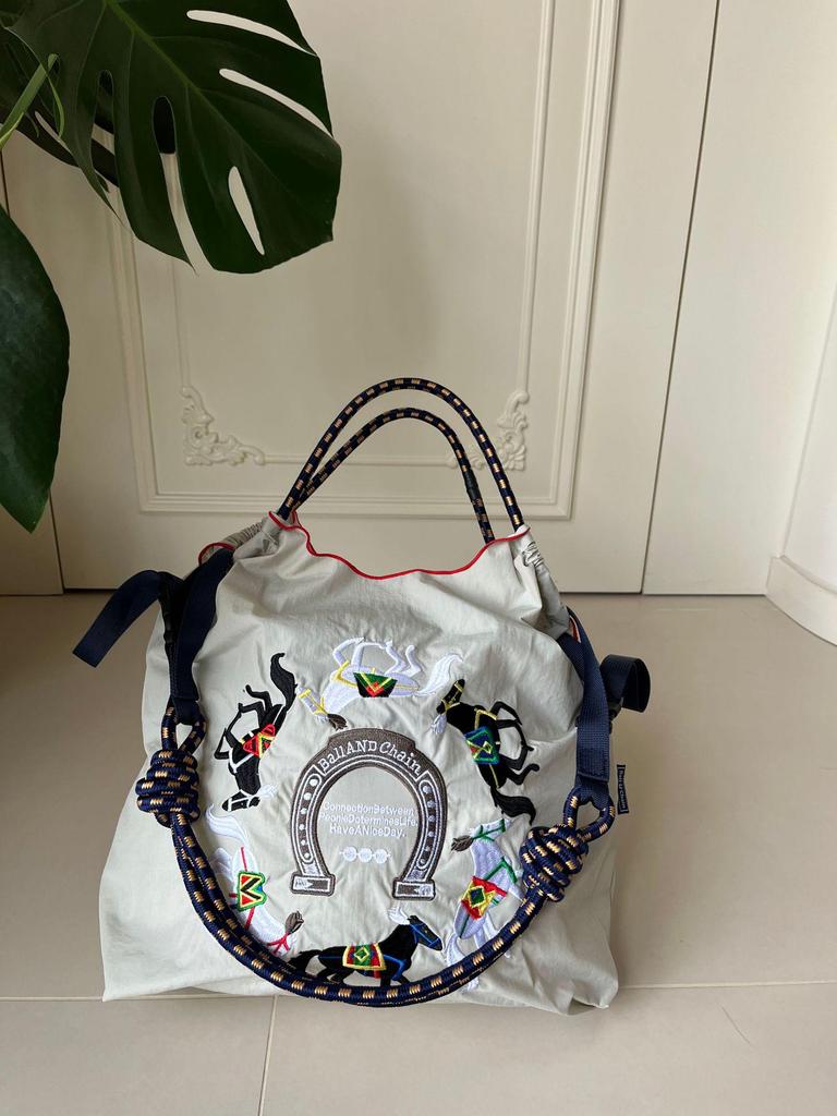 Japan Donut Embroidery Ballchain Crossbody Bag - Gao Yuanyuan Style