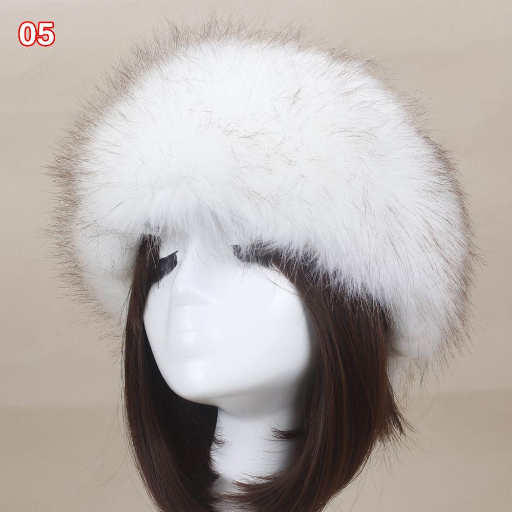 Outdoor Earwarmer Winter Thick Fluffy Faux Fur Women Russian Cap Headband Hat