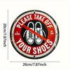 Metal Sign Please Take Off Your Shoes Vintage Round Wall Decor cm Entryway Rustic
