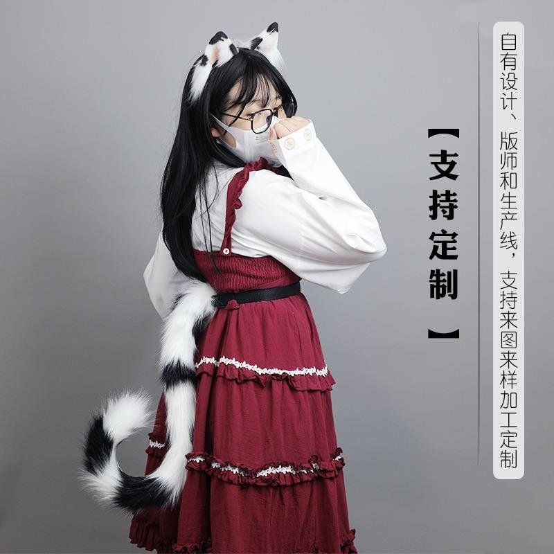 Милые имитационные звериные уши хвост комикс шоу косплей реквизит головной убор аксессуары плюшевый кошачий ободок кошачий хвост набор