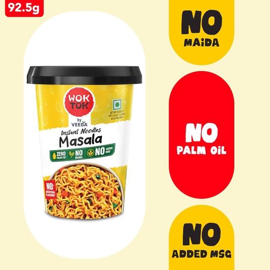 Лапша быстрого приготовления VEEBA Wok Tok Masala | Изготовлено без пальмового масла | без майды | без добавления глутамата натрия, 92,5 грамма
