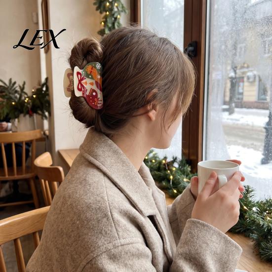 Cute Snowman Hair Clips for Winter Christmas Cartoon Claw Clip, Holiday Clip Women, Non-slip Reliable Clamps Thick Fine Strong Hold Acrylic