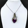 Фиолетовый огненный лабрадорит Кулон Медная проволока, обернутая драгоценным камнем Кулон Ручной работы Медные ювелирные изделия Дизайнерский кулон Проволочная обмотка Ювелирный подарок для него
