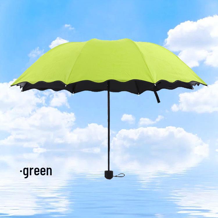 Water-Bloom Parasol: Manual Folding Umbrella for Sun and Rain, Dual-Use, Three-Fold Design, Perfect Gift
