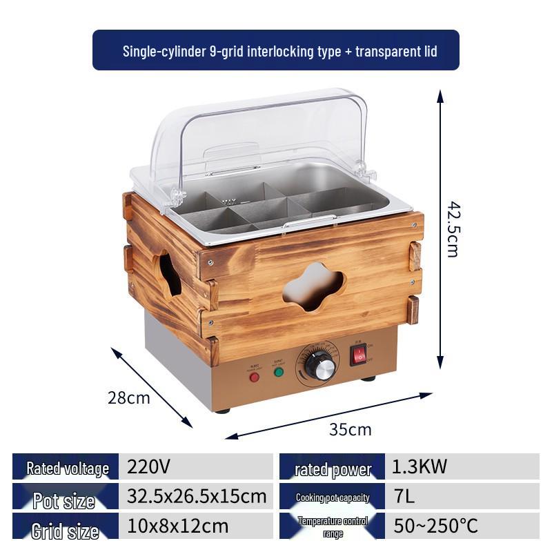 Dust Cover for Oden Machine Commercial Nine-Grid Mala Tang Skewers Hot Pot Stall