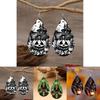 Halloween Themed Horror Skull Pumpkin Pattern Women Earrings For Vintage Halloween Costume