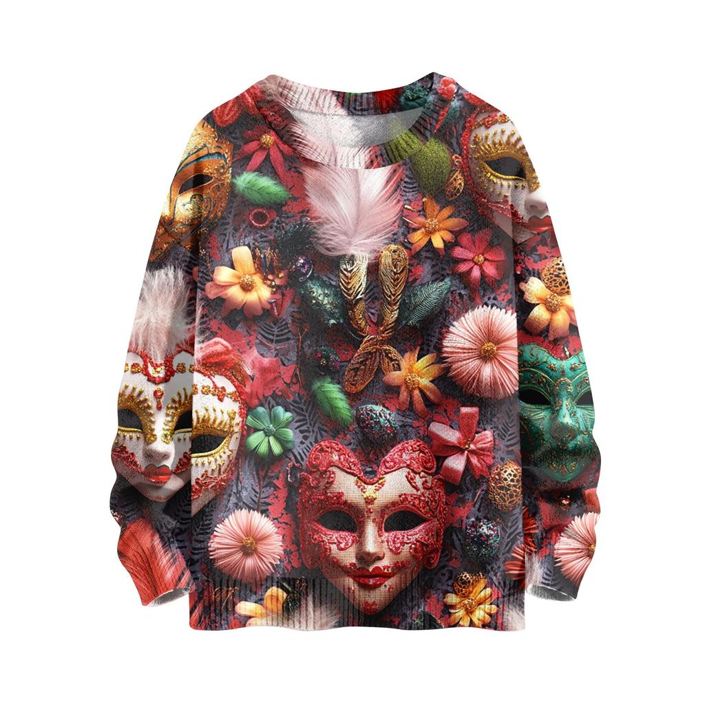 Детские толстовки Трикотаж для мальчиков и девочек Милые принтованные рубашки Круглый вырез Пуловеры Топы