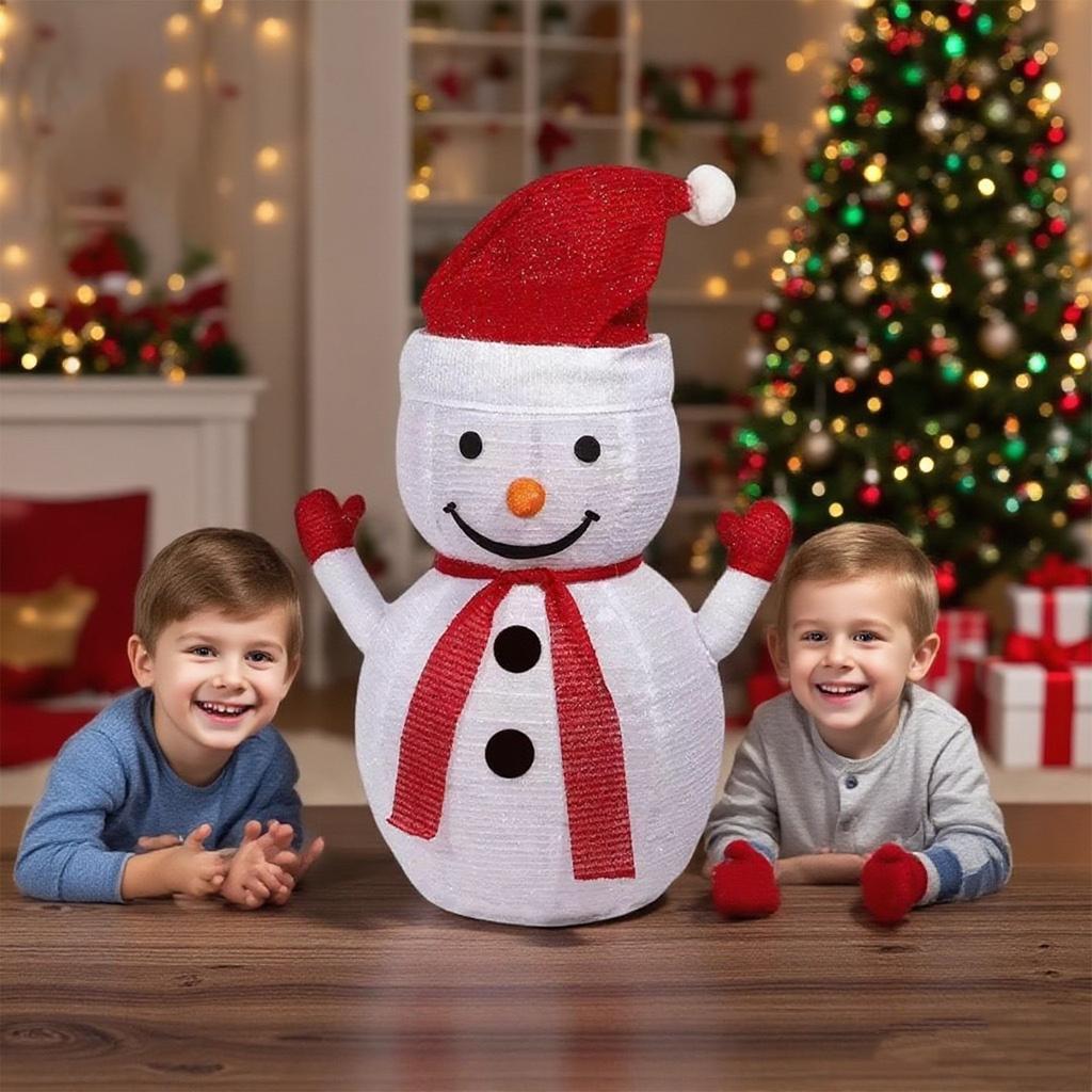 Светящийся снеговик Рождественские украшения для двора для внутреннего и наружного использования Рождественский сад Переднее крыльцо Патио Праздничный декор Дисплей