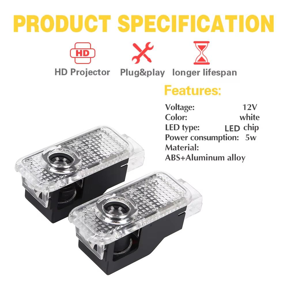 2Pcs LED Car Door Logo Projector Lamp Welcome Light Accessories / Stickers For BMW G80 G06 G07 G42 G14 G15 G16 F82 F20 F21 F83 M