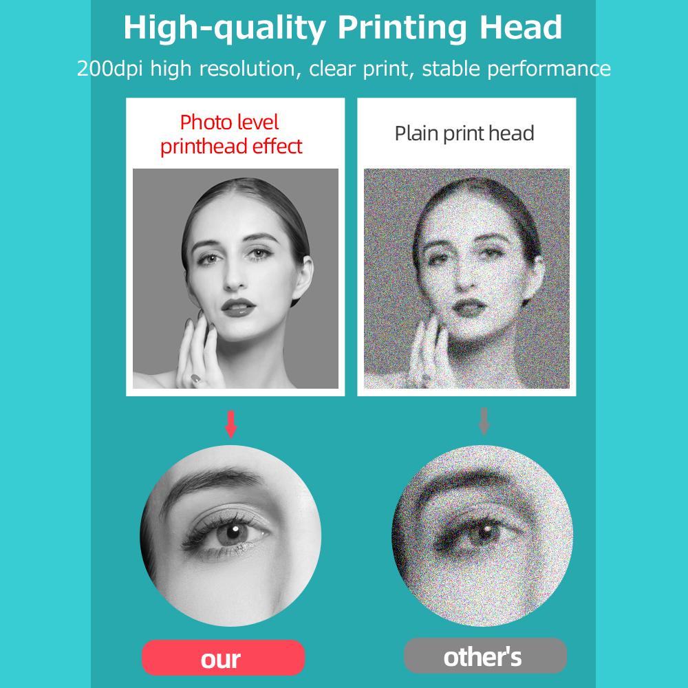 Портативный мини-карманный принтер, беспроводной термопринтер BT, фото-заметки, заметки об ошибках, термопринтер